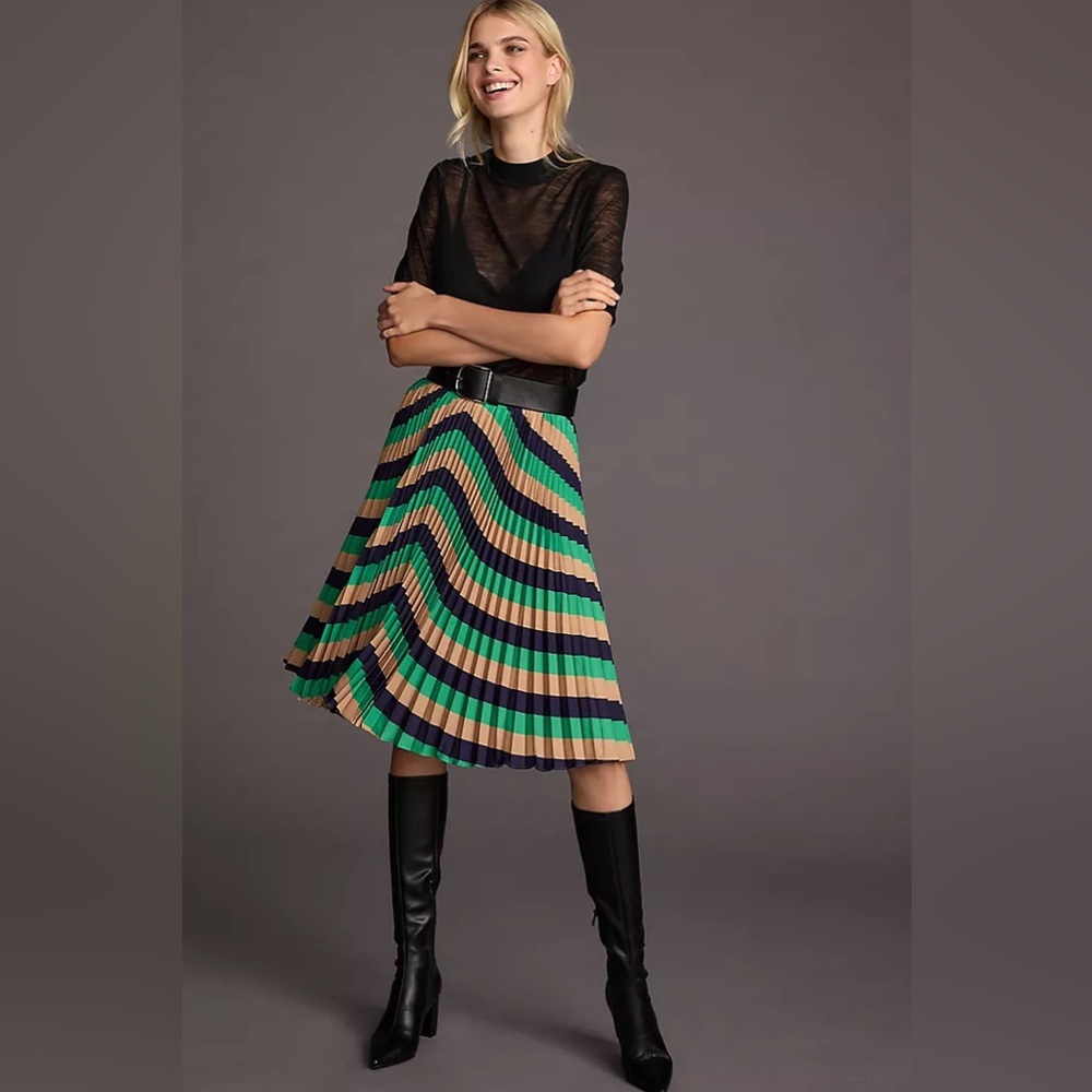 Anthropologie The Valerie Pleated Midi Skirt by Maeve Michelle Armas Edition 6